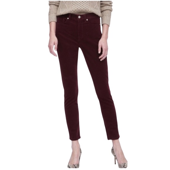 Banana Republic Skinny Corduroy Pants Burgundy Sz 2 (Fits 4) Fall Chic Preppy - Picture 2 of 11